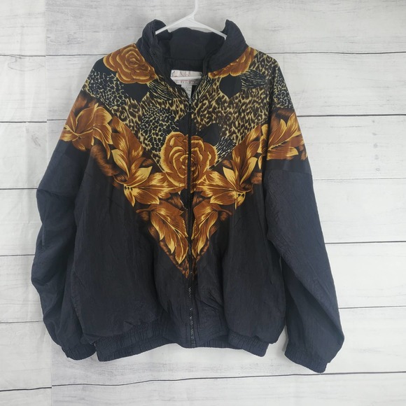 Vintage Jackets & Blazers - Vintage 80 -90s Golden Rose Track Jacket